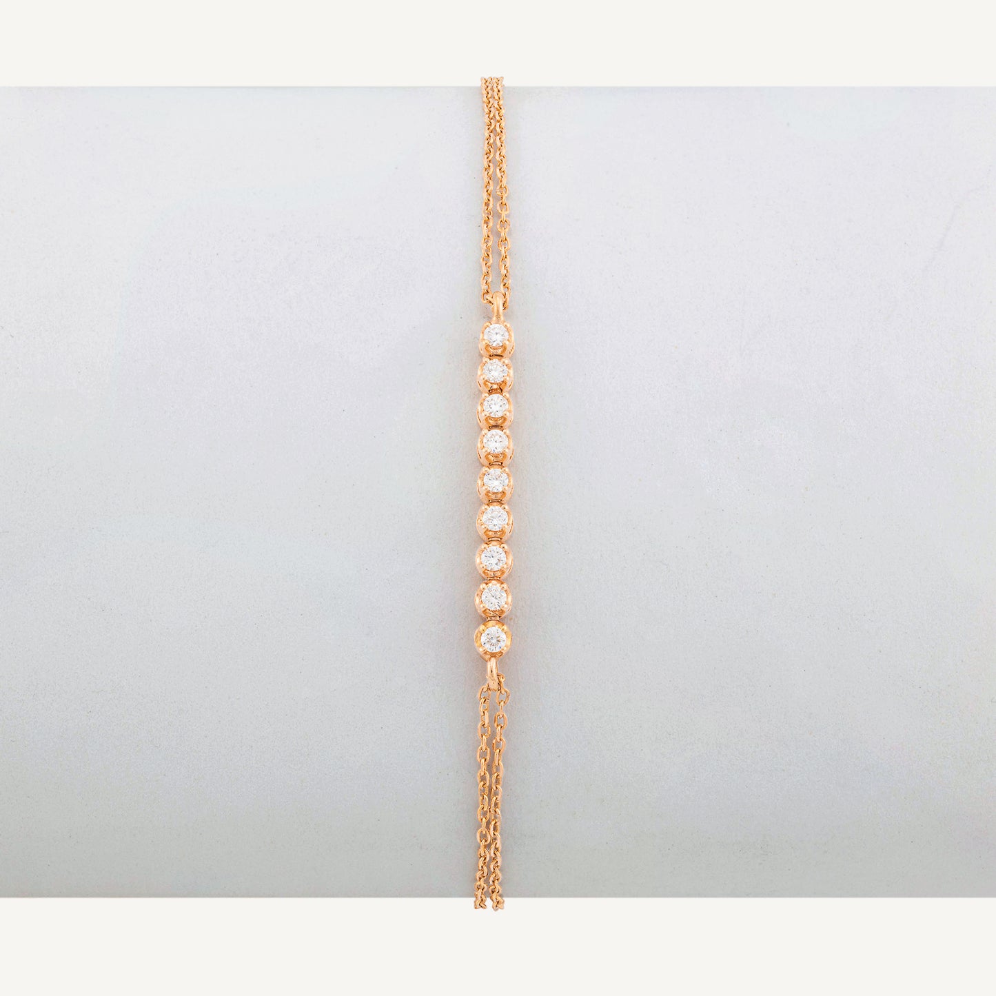 18K Rose Gold Diamond Symphony Bracelet with Natural Diamonds