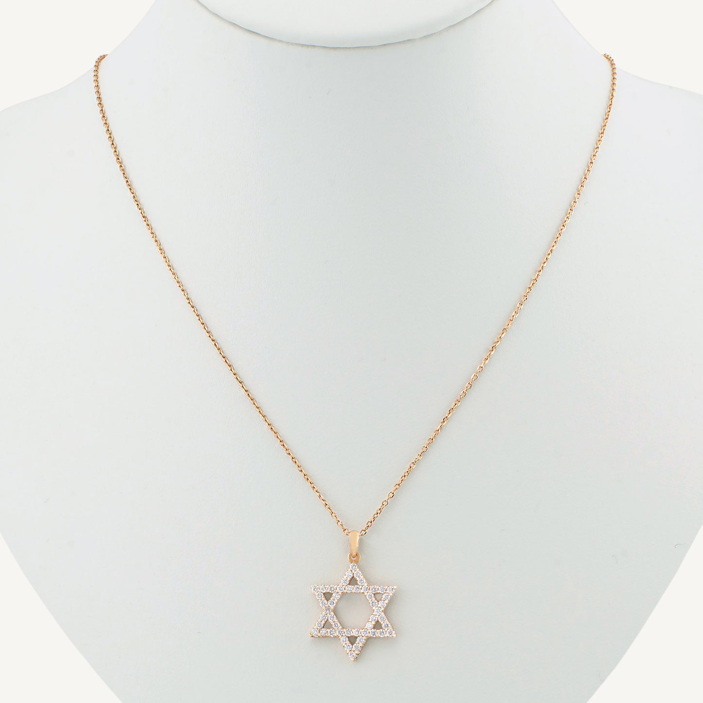 18K Rose Gold David’s Star Ethereal Necklace with Natural Diamonds