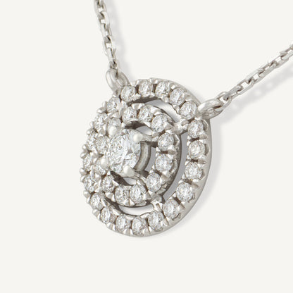 18K White Gold Sparkling Sun Diamond Necklace with Natural Diamonds