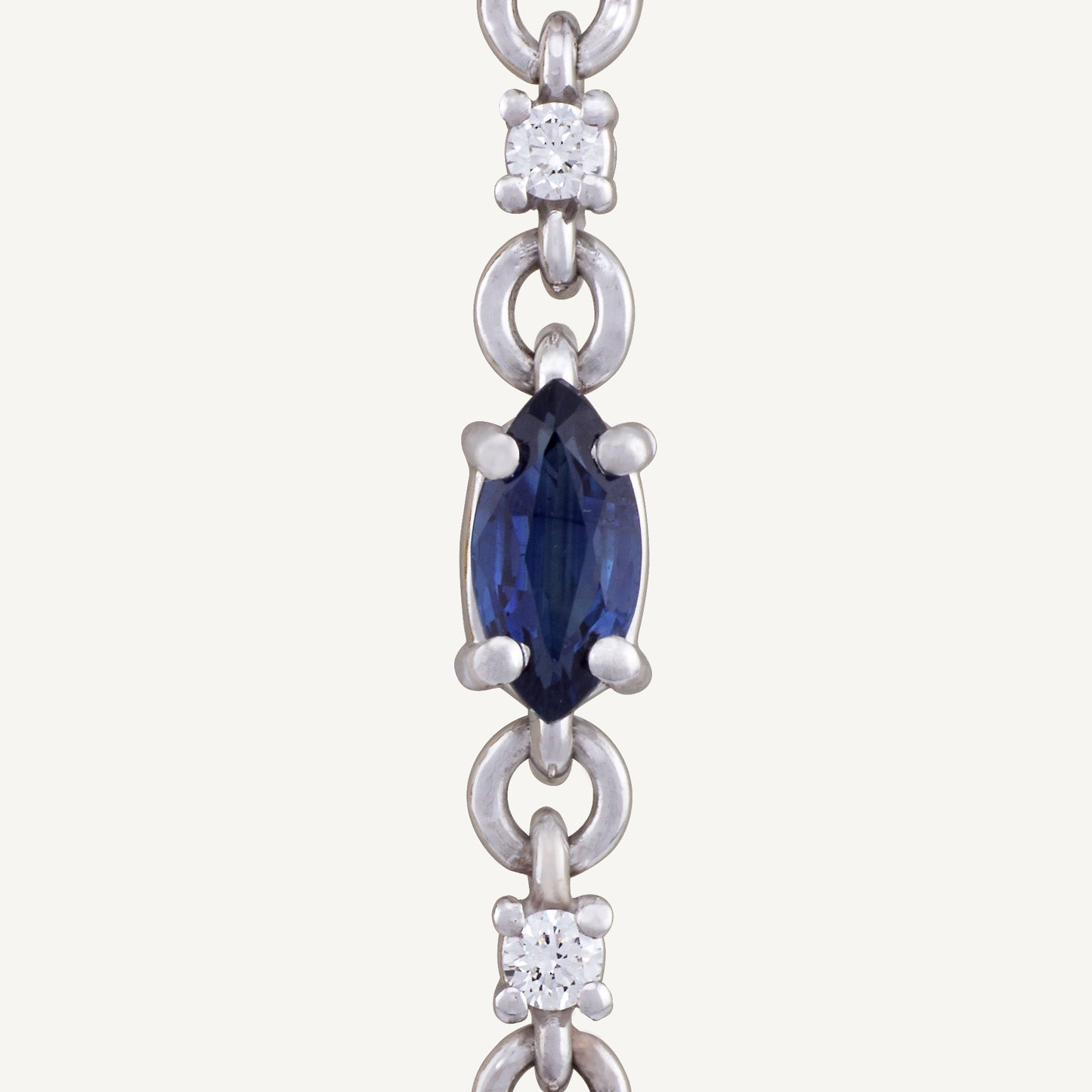 18K White Gold Midnight Sapphire Bracelet with Natural Blue Sapphires and Diamonds