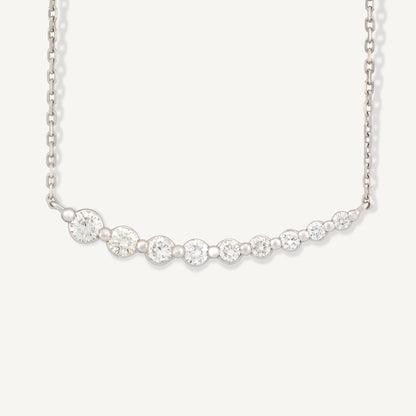 18K White Gold Diamond Symphony Necklace with Natural Diamonds