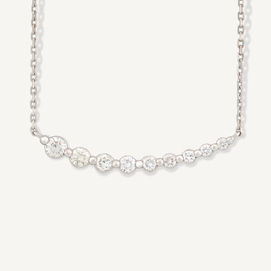 18K White Gold Diamond Symphony Necklace with Natural Diamonds