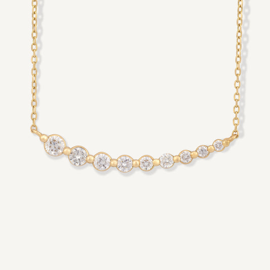 18K Yellow Gold Diamond Symphony Necklace with Natural Diamonds