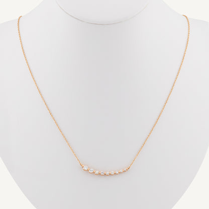 18K Rose Gold Diamond Symphony Necklace with Natural Diamonds