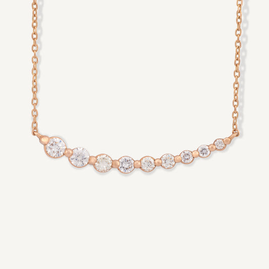 18K Rose Gold Diamond Symphony Necklace with Natural Diamonds