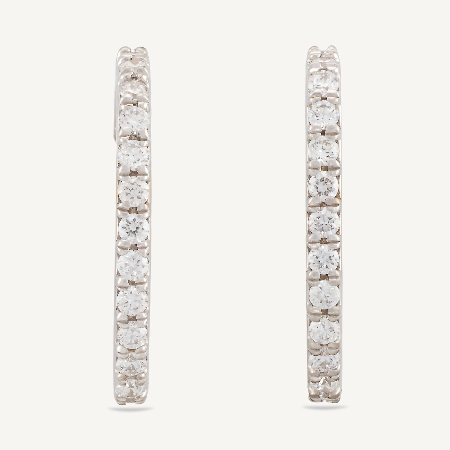 18K White Gold Diamond Cuff Earrings with Natural Diamonds