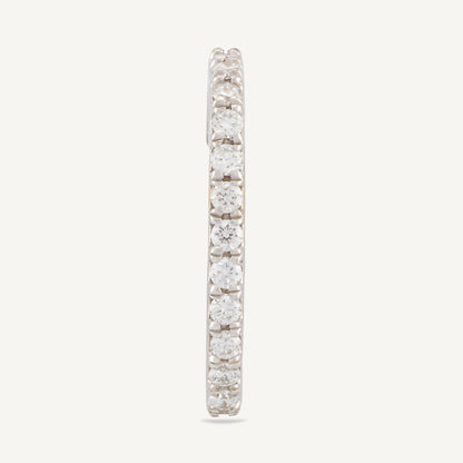 18K White Gold Diamond Cuff Earrings with Natural Diamonds