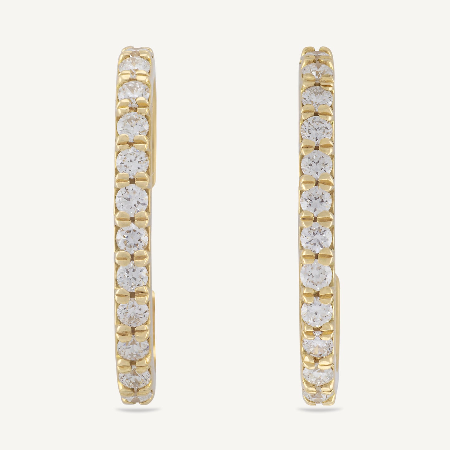 18K Yellow Gold Diamond Cuff Earrings with Natural Diamonds