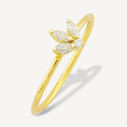 18K Yellow Gold Diamond’s Symphony Ring with Natural Diamonds