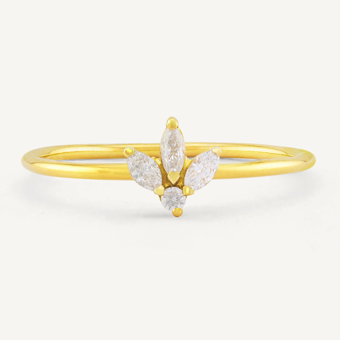 18K Yellow Gold Diamond’s Symphony Ring with Natural Diamonds