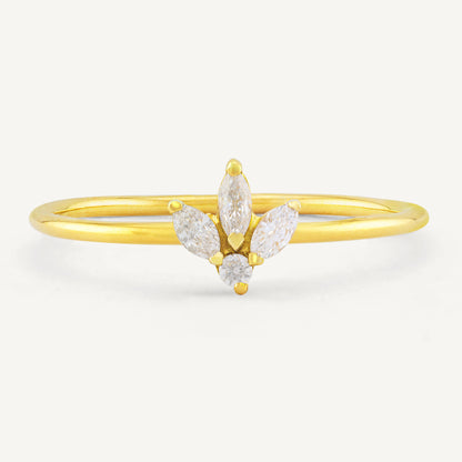 18K Yellow Gold Diamond’s Symphony Ring with Natural Diamonds