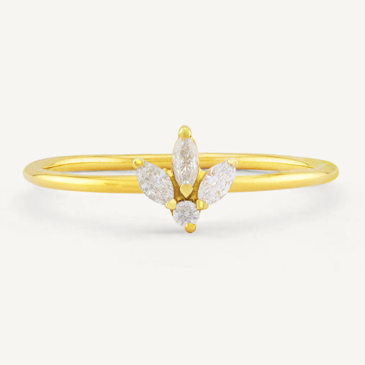 18K Yellow Gold Diamond’s Symphony Ring with Natural Diamonds