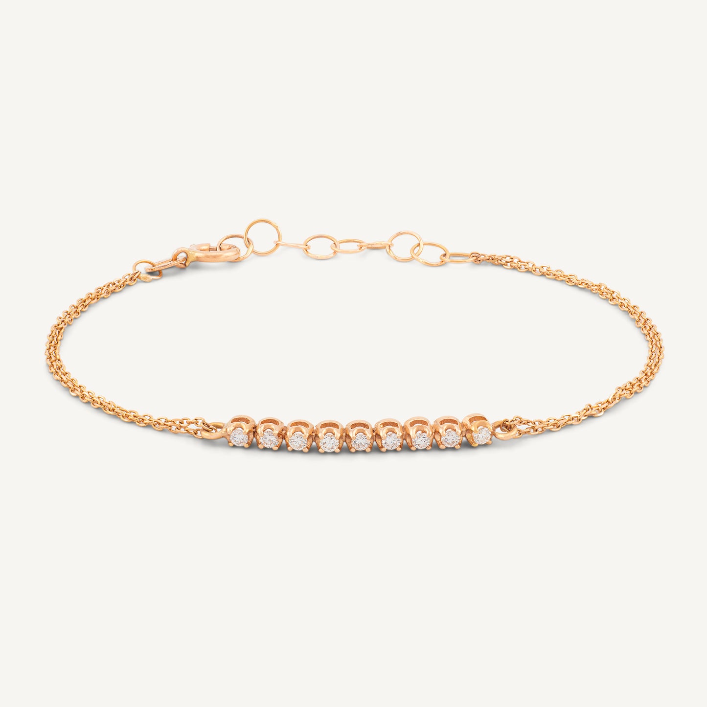 18K Rose Gold Diamond Symphony Bracelet with Natural Diamonds