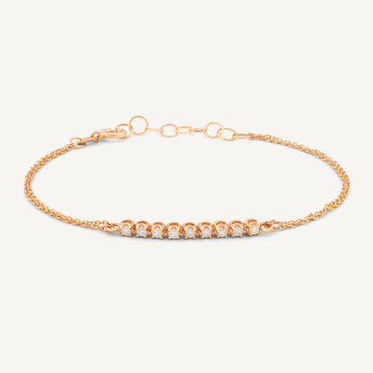 18K Rose Gold Diamond Symphony Bracelet with Natural Diamonds