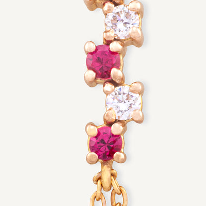 18K Yellow Gold Ruby Melody Bracelet with Natural Rubies and Diamonds