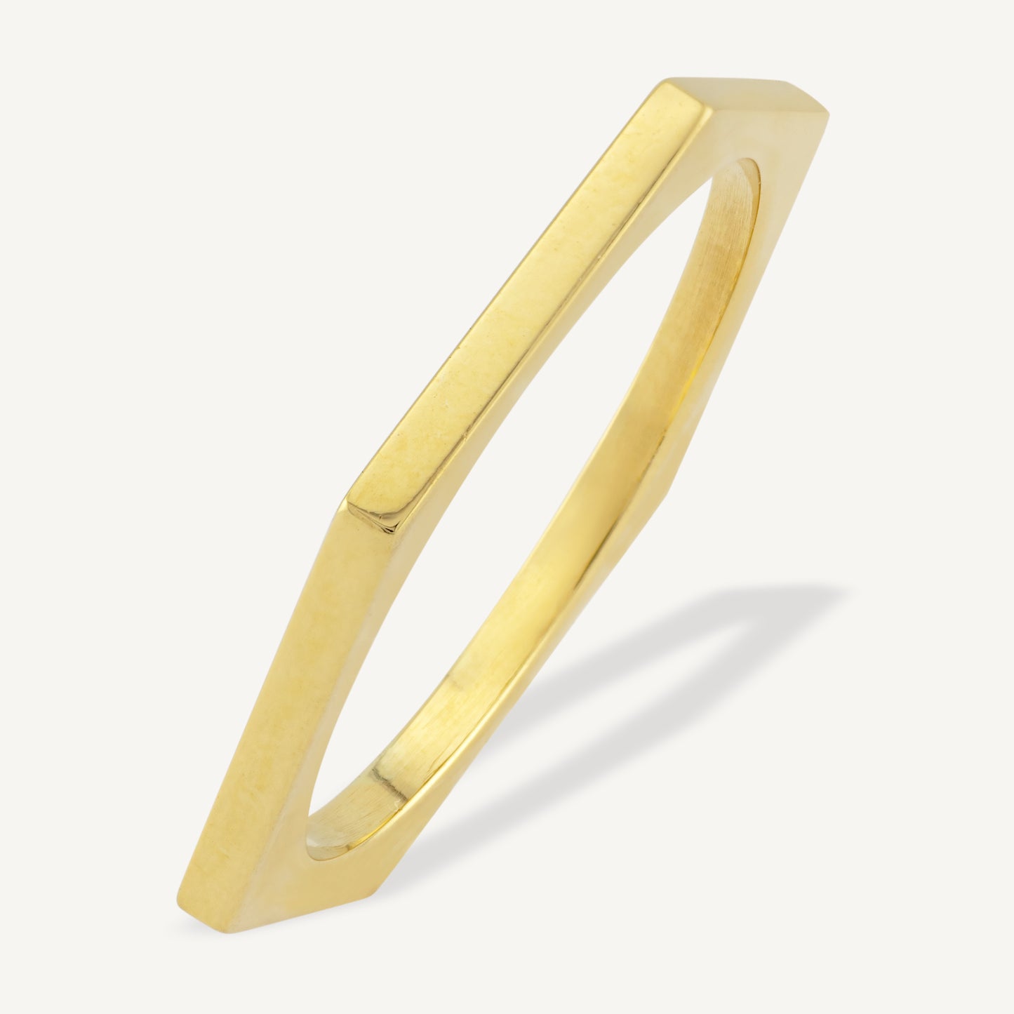 18K Yellow Gold Golden Hex Ring