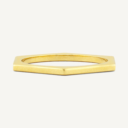 18K Yellow Gold Golden Hex Ring