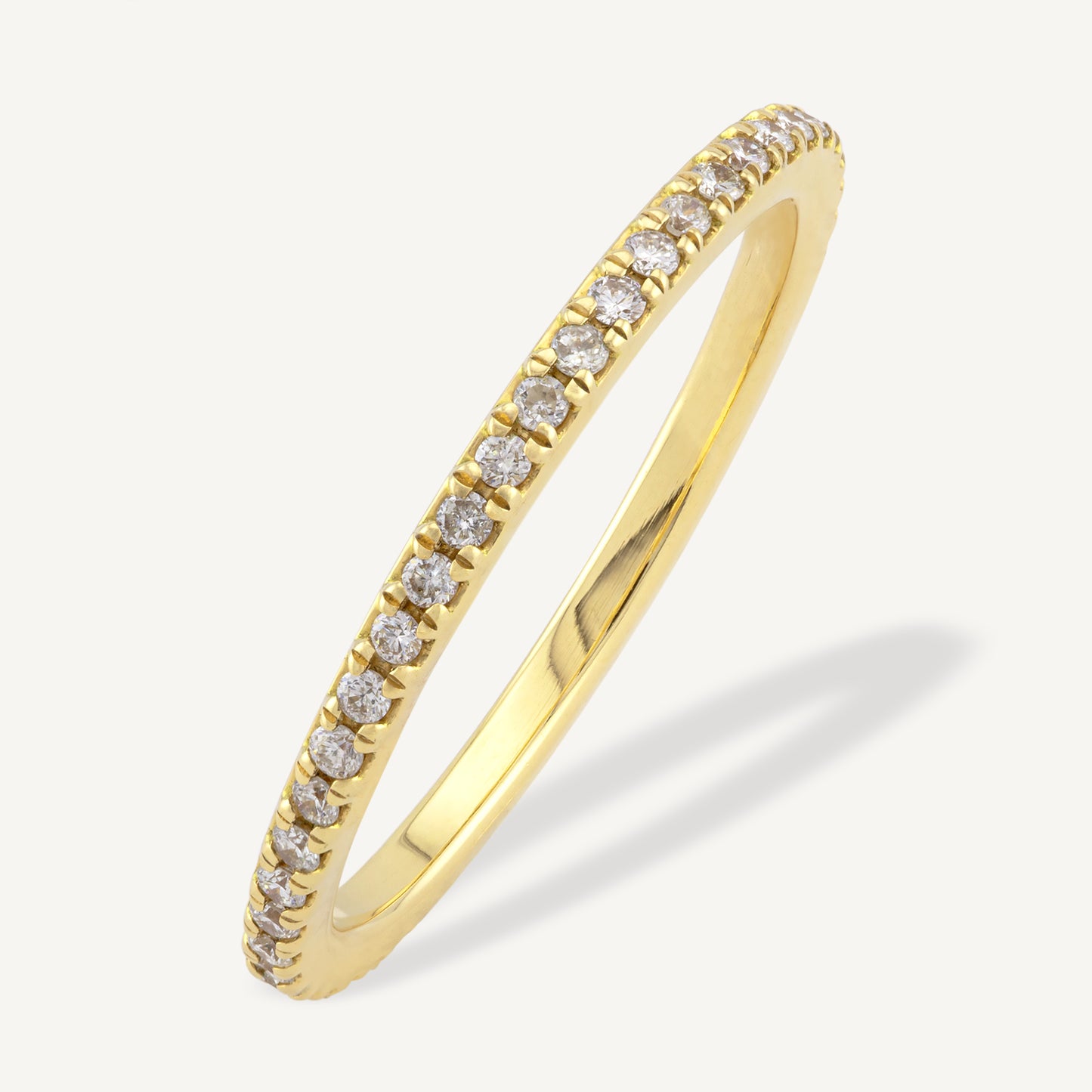 18K Yellow Gold Diamond Eternity Band Ring with Natural Diamonds