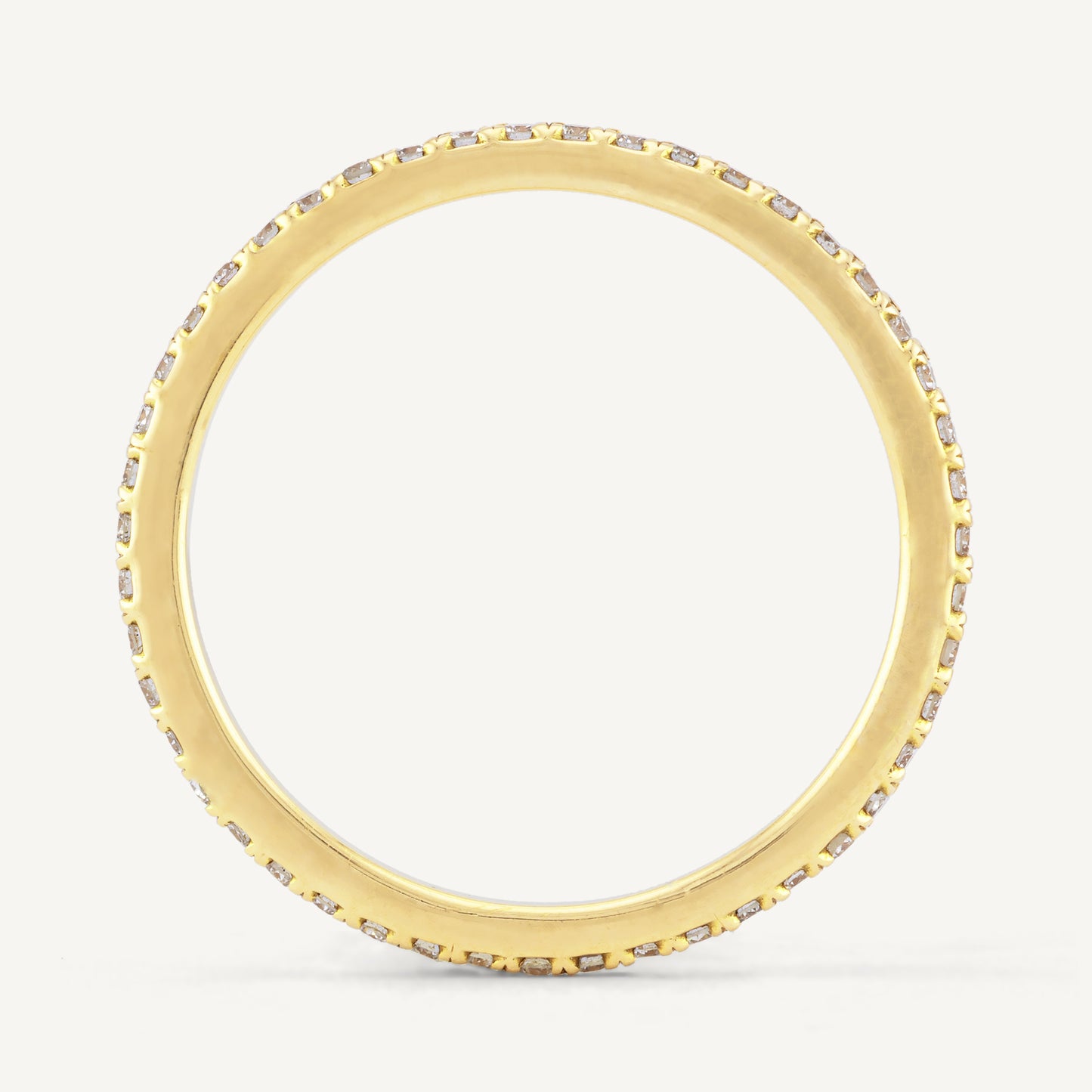 18K Yellow Gold Diamond Eternity Band Ring with Natural Diamonds