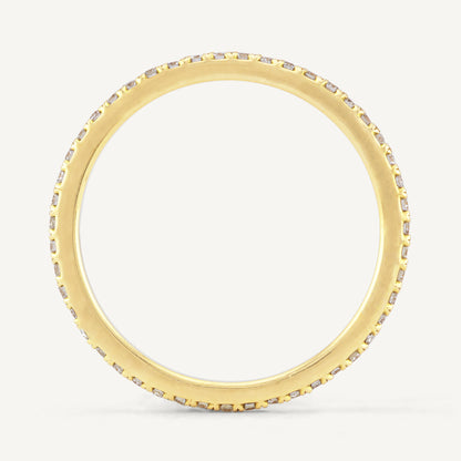 18K Yellow Gold Diamond Eternity Band Ring with Natural Diamonds