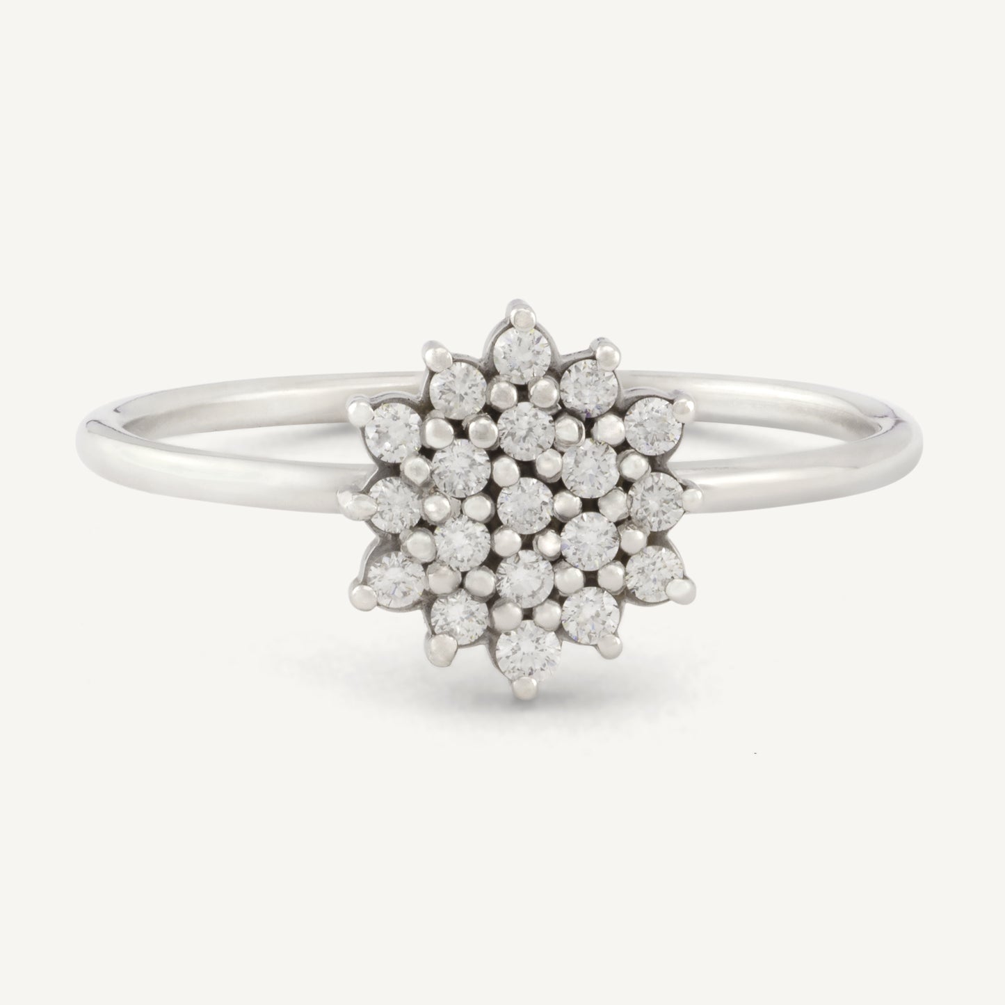 18K White Gold Diamond Sparkle Ring with Natural Diamonds