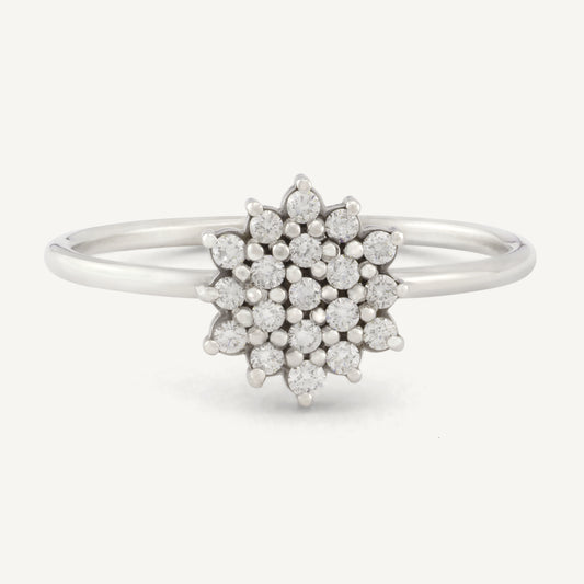 18K White Gold Diamond Sparkle Ring with Natural Diamonds